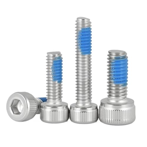 Innensechskantschrauben aus Edelstahl SS304 mit blauen Patch-Lock-Schrauben – M1,6 bis M6, metrische Innensechskantschrauben(M2 x 8mm) von TRFVDVERD