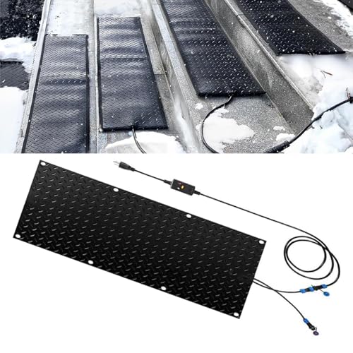 Rutschfeste Schneeschmelzmatte for den Winter – wasserdichte elektrische Schneeschmelzmatten for Außentreppen, Türen, Gehwege(25.4x90cmx1Pcs) von TRFVDVERD