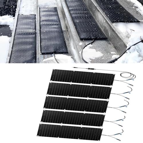 Rutschfeste Schneeschmelzmatte for den Winter – wasserdichte elektrische Schneeschmelzmatten for Außentreppen, Türen, Gehwege(40x200cmx5Pcs) von TRFVDVERD