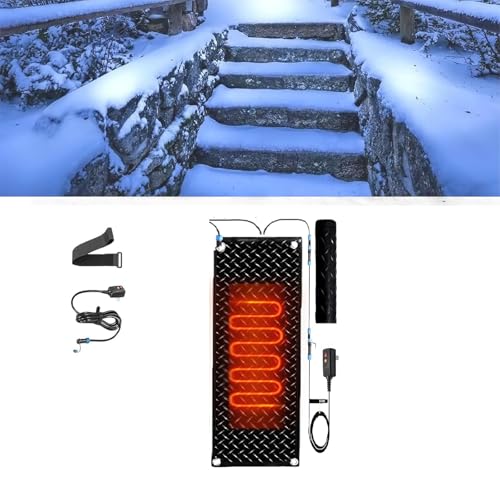 Rutschfeste Schneeschmelzmatten – Gummi-Heizmatten for den Außenbereich for Schneeräumen im Winter, 360-W-Netzkabel im Lieferumfang enthalten(30x90cmx1Pcs) von TRFVDVERD