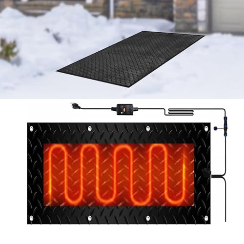 Schneeschmelzmatte for Einfahrten – Gummi-Eisschmelzmatte for den Außenbereich mit Netzkabel – Rutschfestes Gerät (15,7 x 79 Zoll)(40x60cmx1Pcs) von TRFVDVERD