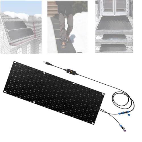 Schneeschmelzmatten – Elektrische Antirutschmatten zur Schneeräumung im Winter, ideal for Treppen, Dächer und Türöffnungen(30x60cmx1Pcs) von TRFVDVERD