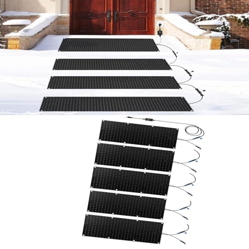 Schneeschmelzmatten – Elektrische Außenmatten zur Schneeräumung im Winter – Rutschfeste Gummimatten for Treppen, Dächer, Einfahrten(25.4x76.2cmx5Pcs) von TRFVDVERD