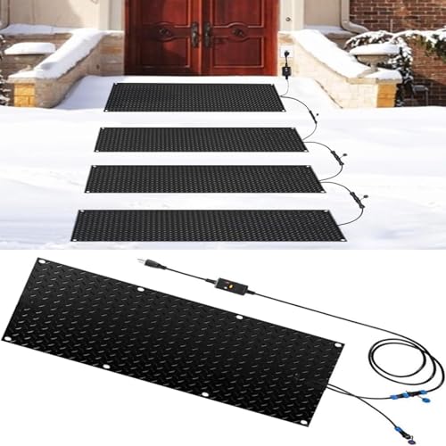 Schneeschmelzmatten – Elektrische Außenmatten zur Schneeräumung im Winter – Rutschfeste Gummimatten for Treppen, Dächer, Einfahrten(25.4x90cmx1Pcs) von TRFVDVERD