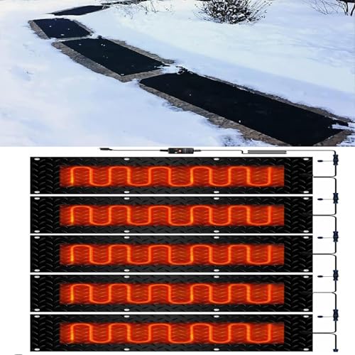 Schneeschmelzmatten for Einfahrt und Gehweg – 3er-Pack, 40 x 60 cm (15,7 x 24 Zoll) – Elektrische Schneeräummatten for den Winter(40x160cmx5Pcs) von TRFVDVERD