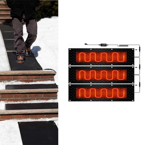 Schneeschmelzmatten for Einfahrten, Treppen und Türen im Außenbereich – Effiziente Lösung zur Schnee- und Eisbeseitigung(40x160cmx3Pcs) von TRFVDVERD