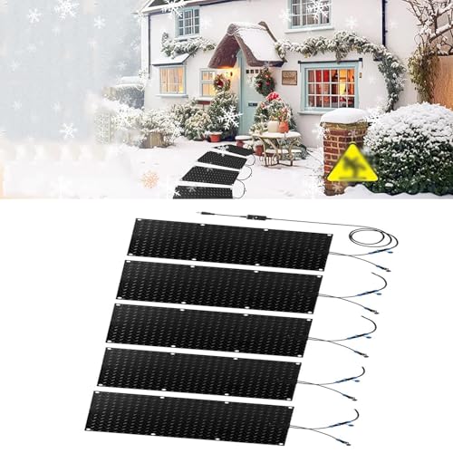 Schneeschmelzmatten for Einfahrten und Gehwege – Rutschfeste elektrische Matten mit Netzkabel zur Schneeräumung im Winter(40x160cmx5Pcs) von TRFVDVERD