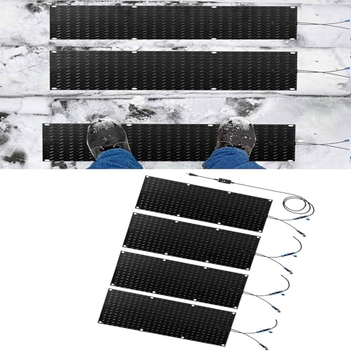 Schneeschmelzmatten for Einfahrten und Treppen im Außenbereich – Rutschfeste Winter-Eisschmelzmatte mit Netzkabel – 40 x 120 cm (15,7 x 47 Zoll)(25.4x90cmx4Pcs) von TRFVDVERD