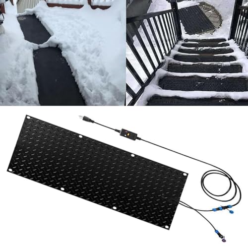 Schneeschmelzmatten for Gehwege im Freien – rutschfeste Wintermatten for Stufen, Türen und Dächer (3 Stück 10 x 48 Zoll)(25.4x76.2cmx1Pcs) von TRFVDVERD