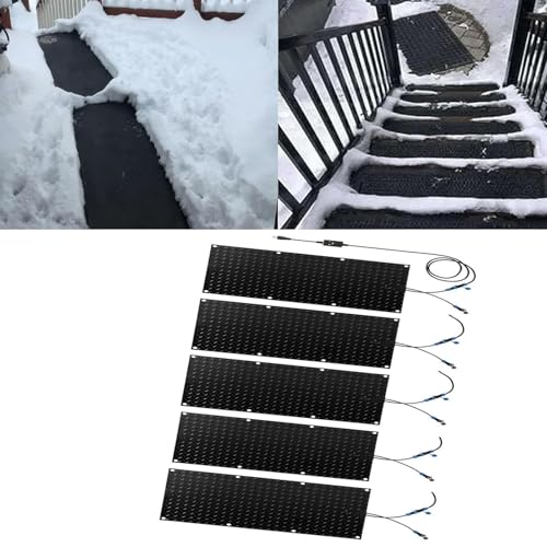 Schneeschmelzmatten for Gehwege im Freien – rutschfeste Wintermatten for Stufen, Türen und Dächer (3 Stück 10 x 48 Zoll)(40x60cmx5Pcs) von TRFVDVERD