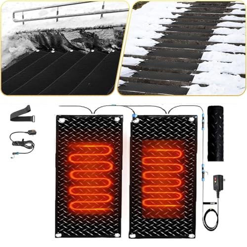 Schneeschmelzmatten for den Außenbereich – Effiziente Schnee- und Eisentfernung for Treppen, Türen und Wege(30x60cmx2Pcs) von TRFVDVERD