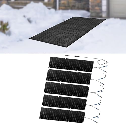 Schneeschmelzmatten for den Außenbereich – rutschfeste Gummi-Gehwegmatten mit Netzkabel for sichere Navigation im Winter(40x160cmx5Pcs) von TRFVDVERD