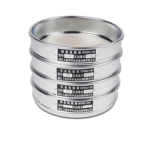 Standard-Labor-Testsieb – 20 cm Maschenweite aus Edelstahl 304 mit verchromtem Rahmen (10–200 Maschenweite) – 1 Stück(80mesh(0.2mm)) von TRFVDVERD