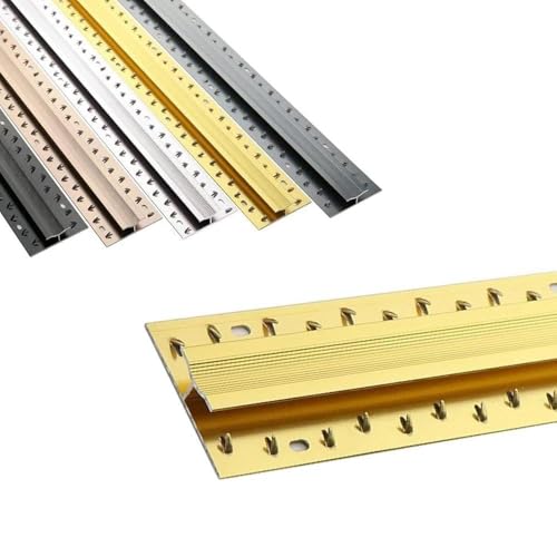 TRFVDVERD Langlebige, rutschfeste Teppichkantenleiste – 90 cm Lange Übergangsleiste aus Aluminium for den Innen- und Außenbereich(Gold) von TRFVDVERD