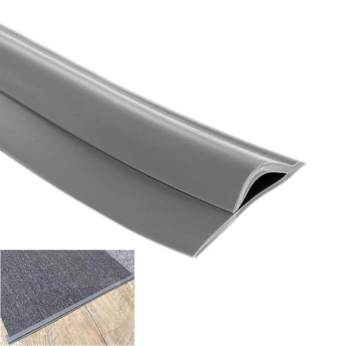 TRFVDVERD Selbstklebende graue Übergangsleiste zwischen Teppich und Fliesen – langlebige PVC-Kantenleiste for einen glatten Bodenübergang(Length 1m(3.3ft)) von TRFVDVERD
