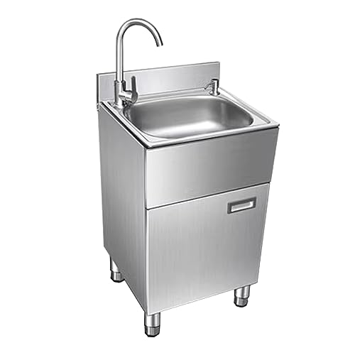 TRGCJGH Spülenschrank 1 Becken Edelstahl Küchenschrank 1 Türen komplett mit Spülbecken Waschbecken mit Unterschrank (43x40x80cm/16.9x15.7x31.4in) von TRGCJGH