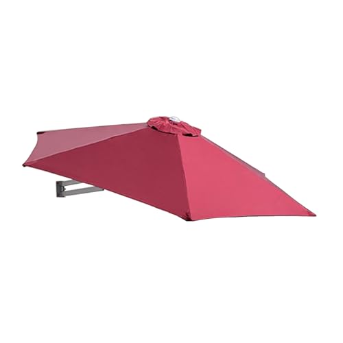 TRGCJGH Wandhalterung Sonnenschirm, Terrassenschirm mit Wandhalterung, Aluminum Gartenschirm Terrassenschirm 280 g/m²(2.2m(7.2ft),Burgundy) von TRGCJGH