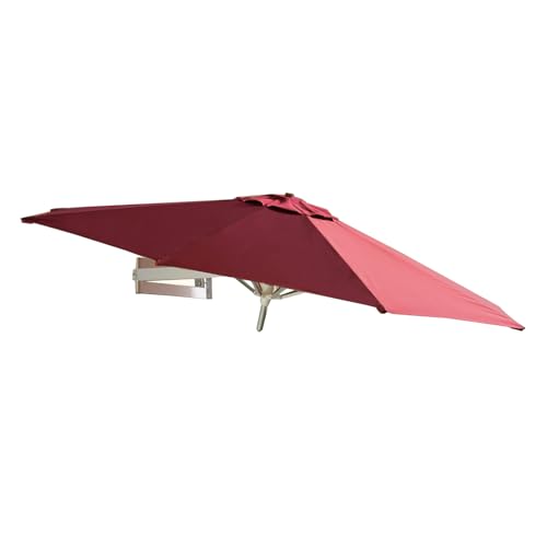 TRGCJGH Wandhalterung Sonnenschirm Balkon Gartenschirm Terrassenschirm mit Ständer, Aluminium, 280 g/m² kippbar, Balkonschirm(2.2m(7.2ft),Burgundy) von TRGCJGH
