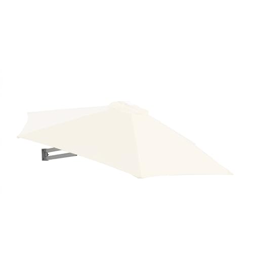 TRGCJGH Wandhalterung Sonnenschirm Balkon Gartenschirm Terrassenschirm mit Ständer, Aluminium, 280 g/m² kippbar, Balkonschirm(2.2m(7.2ft),Creamy White) von TRGCJGH