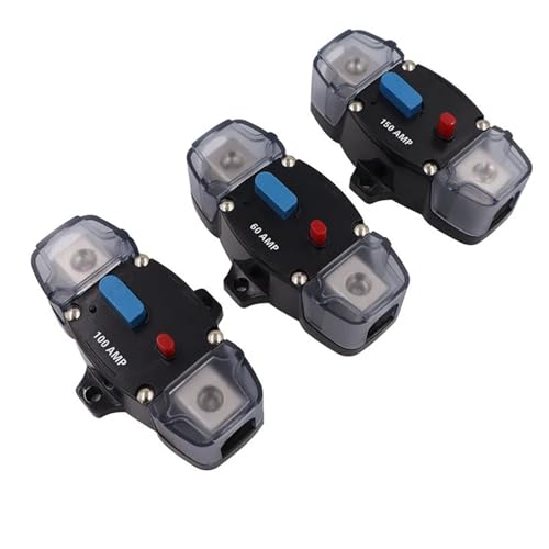 DC 12V-48V Rückstellbare Auto Audio Circuit Breaker Sicherung Lkw Boot Power Protector 30A 40A 50A 60A 80A 100A 150A 200A 250A(150A) von TRGYJGKF