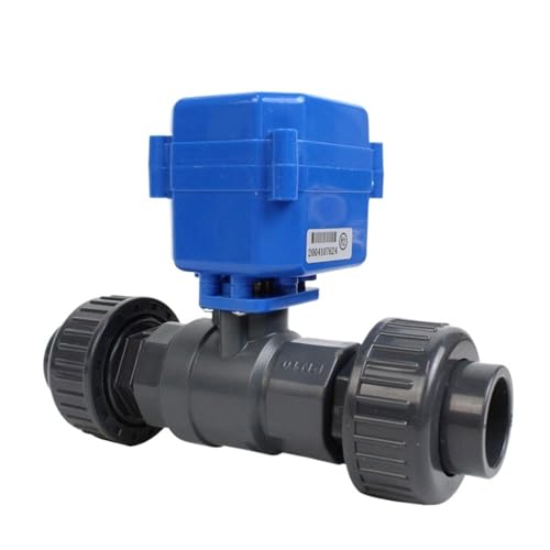 Mini-Kunststoff-2-Wege-AC220V AC24V DC24V AC12V DC12V PVC 1/2 Zoll DN15 DN20 Elektrischer Kugelhahn for die Gartenbewässerung(DN15,AC24V DC24V) von TRGYJGKF