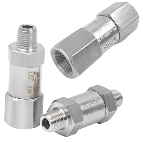 TRGYJGKF 1/8 1/4 3/8 1/2 3/4 1" BSP NPT Female Male One Way Check Valve Non-Return Inline 304 316 Stainless Steel(1",Female to Male BSP) von TRGYJGKF