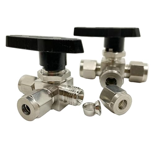 TRGYJGKF 1/8" 1/4" 3/8" 1/2" 3 6 8 10 12 Mm Compression Union 304 Stainless Steel Horizontal Tee Ball Valve(8mm) von TRGYJGKF