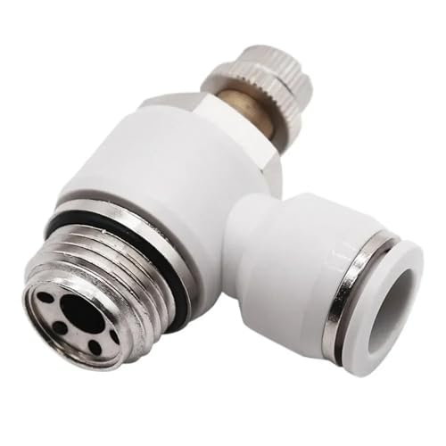 TRGYJGKF 1/8" 1/4" 3/8" 1/2" BSP x 4 6 8 10 12 mm Push In to Conect PC PL SL Elbow Pneumatic Pipe Fitting Valve(SL BSPP White,6-G03) von TRGYJGKF