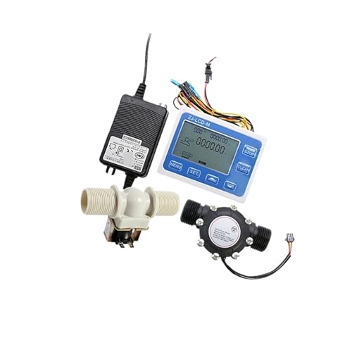 TRGYJGKF DN25 Digitalanzeige Durchflussmengenregler Wasserdurchflusssensor Magnetventil Verwendung zur Steuerung und Anzeige des Flüssigkeitsdurchflusses(EU Plug) von TRGYJGKF