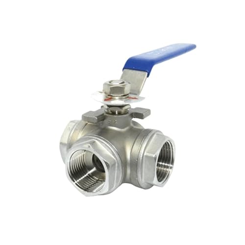 TRGYJGKF Langer Griff 1/4-1 Zoll BSP Innengewinde 304 Edelstahl T-Kugelhahn SS304 Wasserhahn TL Typ 3 Wege Rohrverschraubung(T Type,3/4") von TRGYJGKF