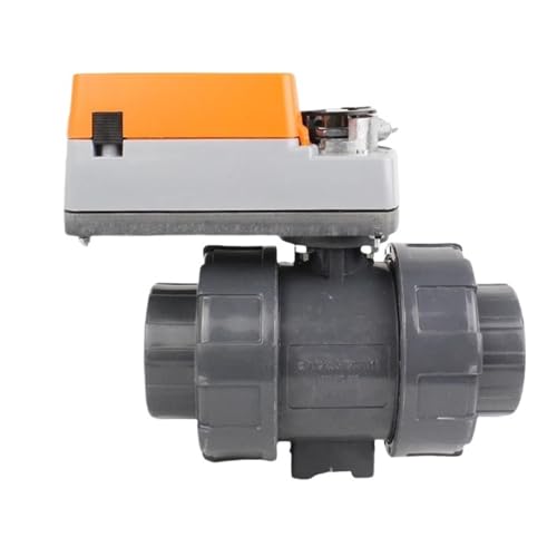UPVC Modulierender elektrischer Kugelhahn-Drehantrieb Doppel-Union-Kunststoff-Kugelhähne motorisierte Regelventile 0-10 V 4-20 mA(DN50,220V) von TRGYJGKF
