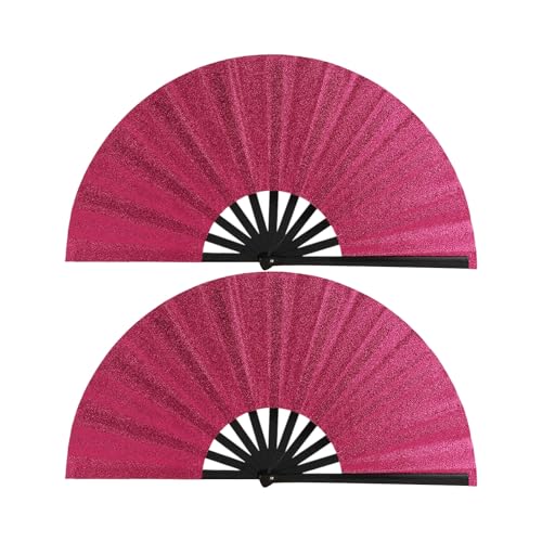TRHEEE Funkelnder faltbarer Party-Fächer mit Glitzer-Design, leicht, KungFu-Ventilator für Konzerte, Clubs, Festivals, benutzerfreundliche Dekoration, Glitzer, Faltfächer von TRHEEE