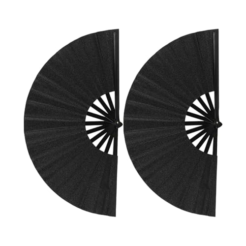 TRHEEE Funkelnder faltbarer Party-Fächer mit Glitzer-Design, leicht, KungFu-Ventilator für Konzerte, Clubs, Festivals, benutzerfreundliche Dekoration, Glitzer, Faltfächer von TRHEEE