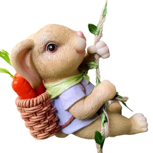 TRHEEE Gartendekoration Harz Hase Statue Outdoor Tier Skulptur Garten hängende Ornamente für Garten Deko Harz von TRHEEE
