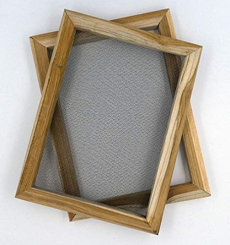 Papierschöpfrahmen 21x30 cm Rahmenmass, Traditionswerkzeug aus Akazie (Hartholz) auch für Kinder/incl. Anleitung - typ ybx von TRIBAL PAPER