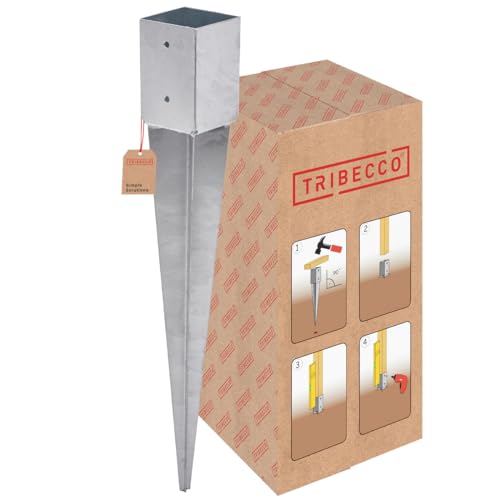 TRIBECCO Pfostenträger Einschlagbodenhülse 101 x 101 mm Länge 750 mm Feuerverzinkt Einschlaghülse für Vierkantholzpfosten Bodenhülse Anker Stahl Bodenanker Torpfosten Wäschespinnen TRIBECCO Pfostenträger Einschlagbodenhülse 101 x 101 mm Länge 750 mm Feuerverzinkt Einschlaghülse für Vierkantholzpfosten Bodenhülse Anker Stahl Bodenanker Torpfosten Wäschespinnen von TRIBECCO