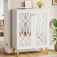 Tribesigns Armoire à chaussures miroir - 5 niveaux - Blanc - Organisateur de chaussures moderne avec portes - Grande étagère à chaussures en bois Tribesigns Armoire à chaussures miroir - 5 niveaux - Blanc - Organisateur de chaussures moderne avec portes - Grande étagère à chaussures en bois von TRIBESIGNS