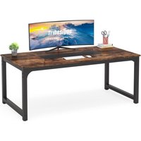 Tribesigns - Esstisch, Industrieller Küchentisch für 6–8 Personen, Rechteckiger Esstisch für Esszimmer, Küche, Wohnzimmer, mit Robusten Metallbeinen, von TRIBESIGNS