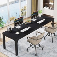 Schreibtisch Computertisch 200 x 70 x 75 cm Doppelter langer Schreibtisch, pc Tisch Bürotisch Arbeitstisch Esstisch Büro-Möbel Computertisch von TRIBESIGNS