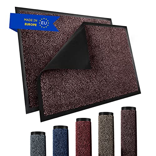 TRIBURG® Fußmatte 40x60 Braun Schwarz - Schmutzfangmatte 40 x 60 wetterfest, wasserfest, waschbar - Fußmatte außen/innen -rutschfeste Fussmatte Aussenbereich und Innenbereich von TRIBURG