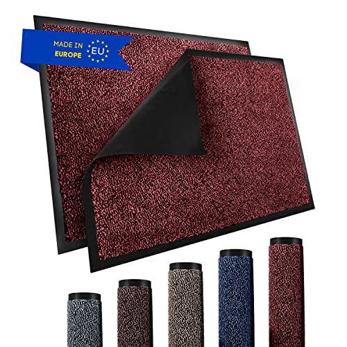 TRIBURG® Fußmatte 90x150 Rot Schwarz - Schmutzfangmatte 90 x 150 wetterfest, wasserfest, waschbar - Fußmatte außen/innen -rutschfeste Fussmatte Aussenbereich und Innenbereich von TRIBURG