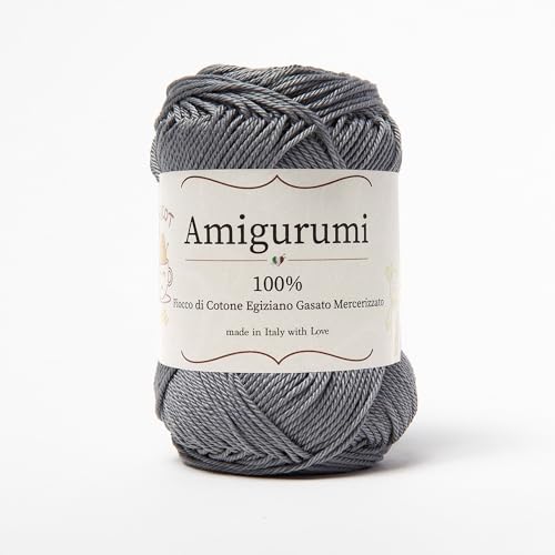 Amigurumi by Tricot Cafè - Garnknäuel aus reiner Baumwolle für Häkelpuppen und puppen, Häkeltaschen und leichte Kleidung - Nadeln/Haken 3,00/4,00 - Dunkelgrau 302-1 Stück Amigurumi by Tricot Cafè - Garnknäuel aus reiner Baumwolle für Häkelpuppen und puppen, Häkeltaschen und leichte Kleidung - Nadeln/Haken 3,00/4,00 - Dunkelgrau 302-1 Stück von TRICOT CAFE'