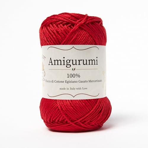 Amigurumi by Tricot Cafè - Garnknäuel aus reiner Baumwolle für Häkelpuppen und puppen, Häkeltaschen und leichte Kleidung - Nadeln/Haken 3,00/4,00 – Rot 114 – 1 Stück Amigurumi by Tricot Cafè - Garnknäuel aus reiner Baumwolle für Häkelpuppen und puppen, Häkeltaschen und leichte Kleidung - Nadeln/Haken 3,00/4,00 – Rot 114 – 1 Stück von TRICOT CAFE'