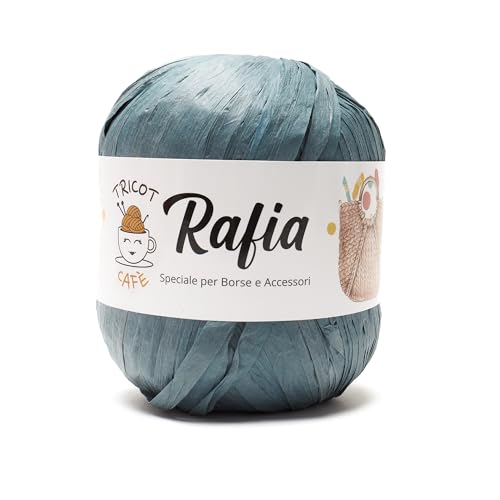 Rafia by Tricot Cafè – Natürliches Raffiagarn, ideal für gehäkelte Taschen und DIY-Accessoires. 100% Viskose aus Holzfaser. Nadeln/Häkelnadel: 4.00/6.00 mm – Gewicht: 50 g – Petrol 24 Rafia by Tricot Cafè – Natürliches Raffiagarn, ideal für gehäkelte Taschen und DIY-Accessoires. 100% Viskose aus Holzfaser. Nadeln/Häkelnadel: 4.00/6.00 mm – Gewicht: 50 g – Petrol 24 von TRICOT CAFE'