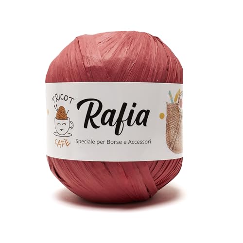 Rafia by Tricot Cafè – Natürliches Raffiagarn, ideal für gehäkelte Taschen und DIY-Accessoires. 100% Viskose aus Holzfaser. Nadeln/Häkelnadel: 4.00/6.00 mm – Gewicht: 50 g – Rot 29 Rafia by Tricot Cafè – Natürliches Raffiagarn, ideal für gehäkelte Taschen und DIY-Accessoires. 100% Viskose aus Holzfaser. Nadeln/Häkelnadel: 4.00/6.00 mm – Gewicht: 50 g – Rot 29 von TRICOT CAFE'