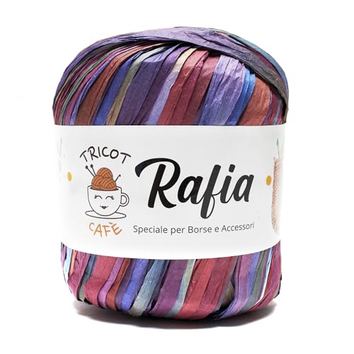 Rafia by Tricot Cafè – Natürliches Raffiagarn, ideal für gehäkelte Taschen und DIY-Accessoires. 100% Viskose aus Holzfaser. Nadeln/Häkelnadel: 4.00/6.00 mm – Gewicht: 50 g – Meliert Harlekin 9 Rafia by Tricot Cafè – Natürliches Raffiagarn, ideal für gehäkelte Taschen und DIY-Accessoires. 100% Viskose aus Holzfaser. Nadeln/Häkelnadel: 4.00/6.00 mm – Gewicht: 50 g – Meliert Harlekin 9 von TRICOT CAFE'