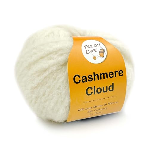 TRICOT CAFE' Cashmere Cloud Wolle zum Stricken und Häkeln 65% Merinowolle 30% Kaschmir 5% Nylon/Weiß 1 TRICOT CAFE' Cashmere Cloud Wolle zum Stricken und Häkeln 65% Merinowolle 30% Kaschmir 5% Nylon/Weiß 1 von TRICOT CAFE'