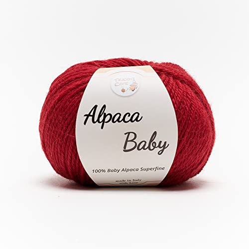 Tricot Cafè - Alpaca Baby - Garn Baby Alpaca Superfine atmungsaktiv, wasserabweisend, strapazierfähig und elastisch für Nadel/Häkelnadeln: 4.00/4.50 25 g - Rot 44 Tricot Cafè - Alpaca Baby - Garn Baby Alpaca Superfine atmungsaktiv, wasserabweisend, strapazierfähig und elastisch für Nadel/Häkelnadeln: 4.00/4.50 25 g - Rot 44 von TRICOT CAFE'
