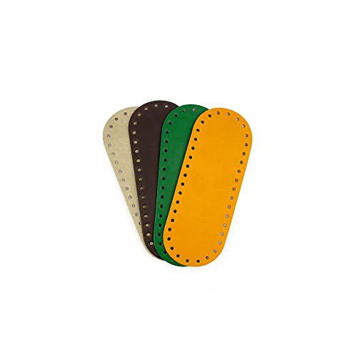 Tricot Café - Häkeltaschenboden aus Leder und Kunstleder, ideal für die Herstellung Einer handgefertigten Häkeltasche mit Häkelband - 21x8cm Glatt Grün 4pcs Tricot Café - Häkeltaschenboden aus Leder und Kunstleder, ideal für die Herstellung Einer handgefertigten Häkeltasche mit Häkelband - 21x8cm Glatt Grün 4pcs von TRICOT CAFE'