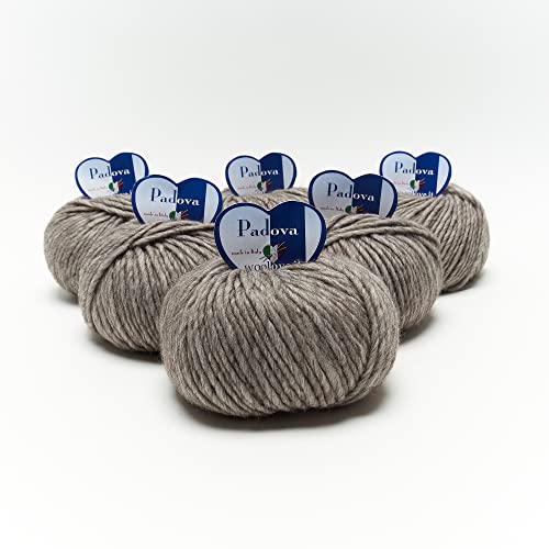 Tricot Cafè - Padova - Mischgarn aus Wolle und Alpaka, geeignet für alle Arten von Projekten. Ideal zum Häkeln, Knäuel, Eleganz und Qualität, Taupe 21 Tricot Cafè - Padova - Mischgarn aus Wolle und Alpaka, geeignet für alle Arten von Projekten. Ideal zum Häkeln, Knäuel, Eleganz und Qualität, Taupe 21 von TRICOT CAFE'